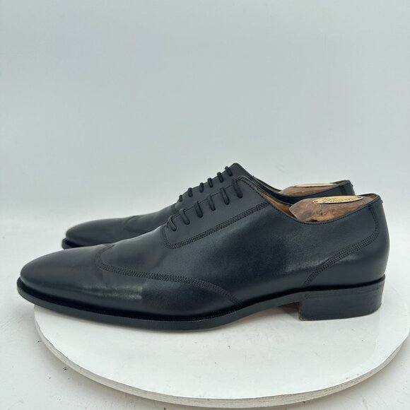 Gucci Men Size UK 9D US 9.5 Black Leather Whole Cut Lace Up Oxford Dress Shoes - Picture 2 of 12